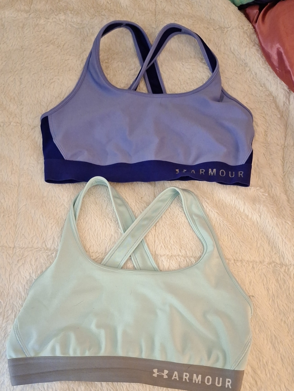 Under Armour Crossback Sports Bras - Lavender & Mint